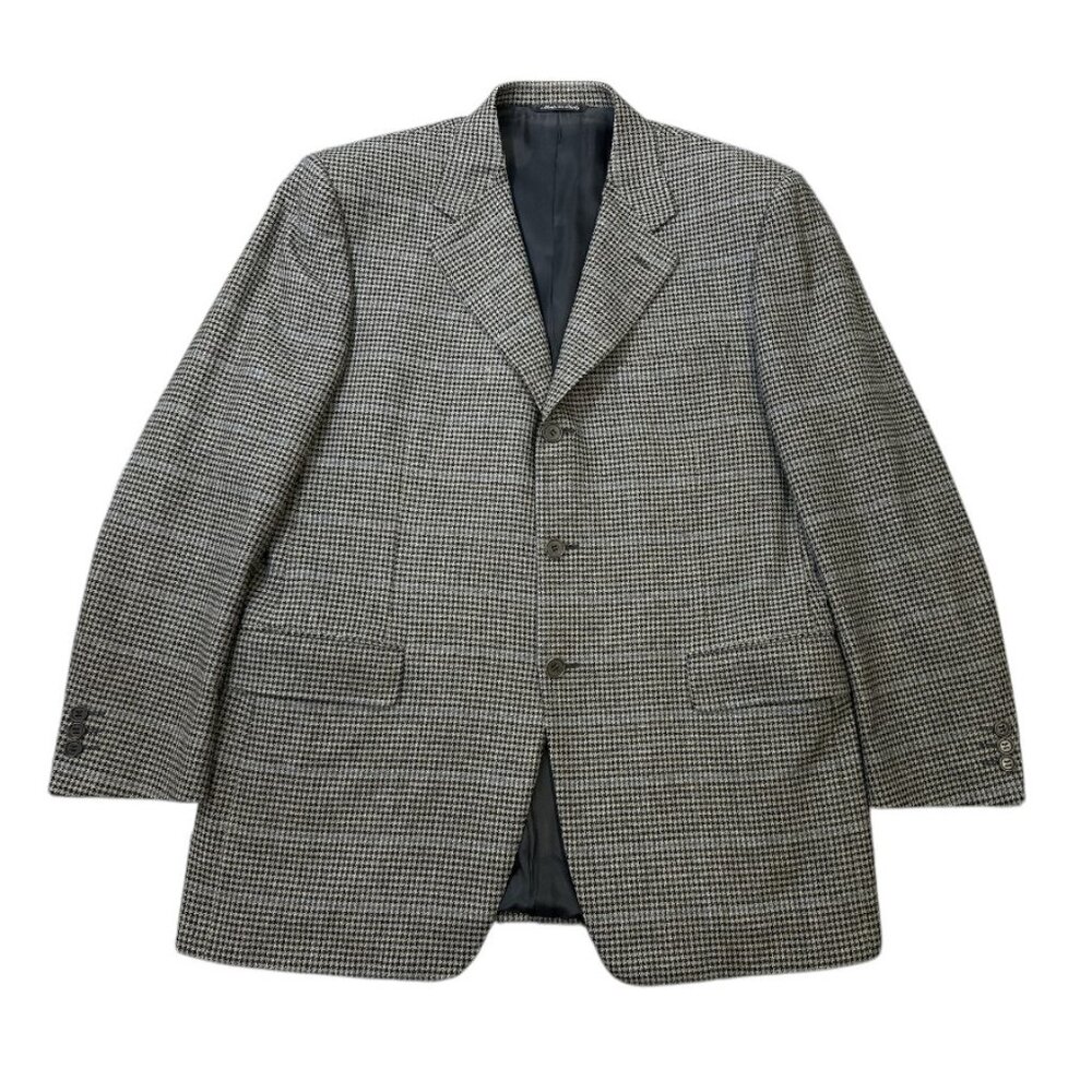 Canali Blazer Cashmere Lana Wool Sport Coat Italy Houndstooth 3 Button Size 52R